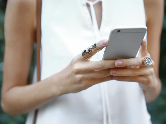Girl looking at the phone 